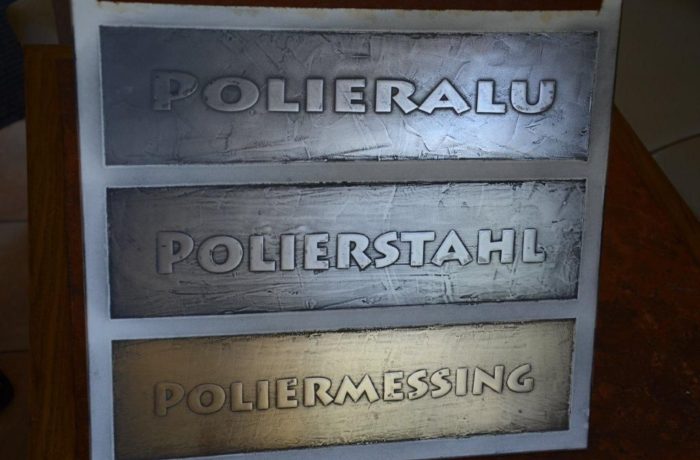 Polierstahl, -Alu und -Messing